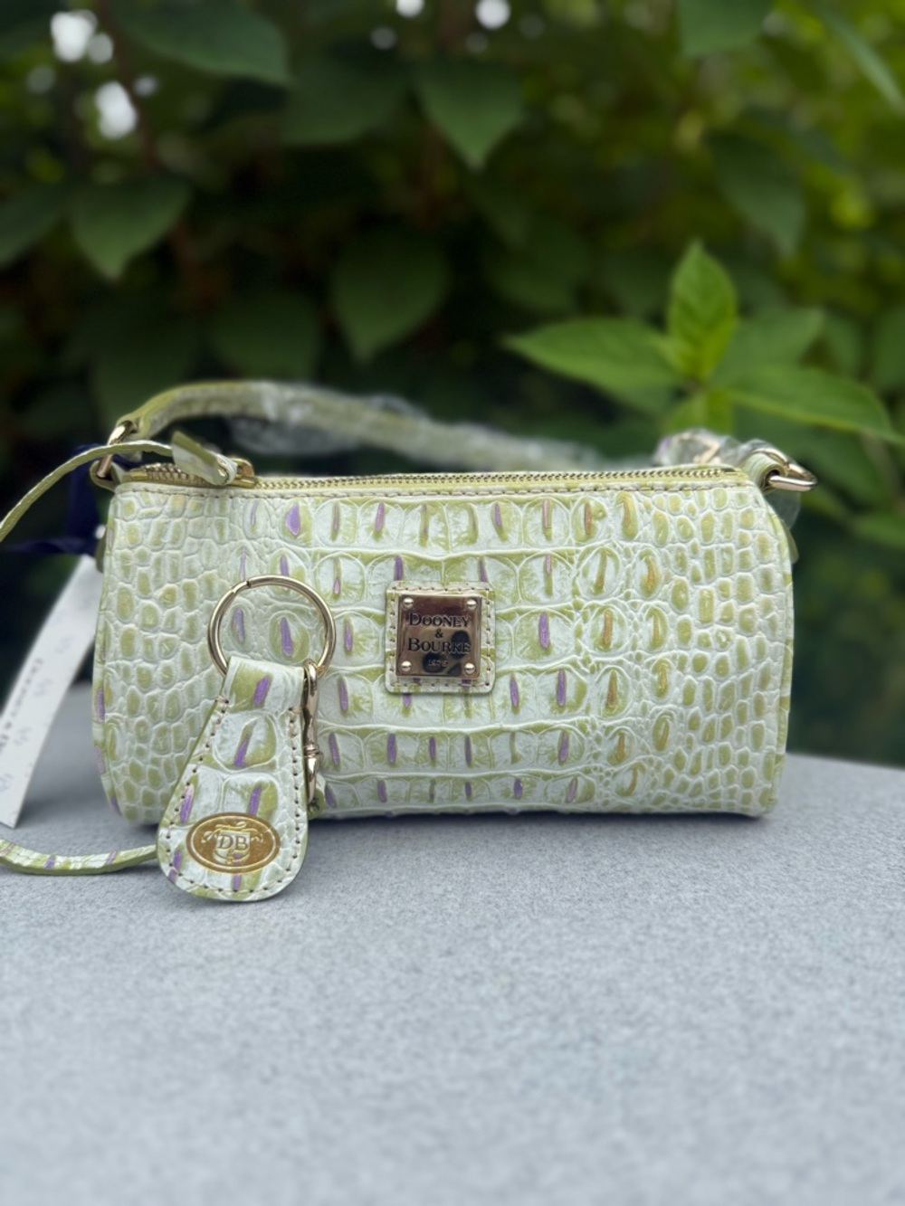 Dooney & Bourke NWT Croc Mini Barrel Bag with key fob